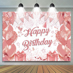 Lofaris Glitter Rose Pink Balloon Spark Birthday Backdrop