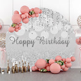 Lofaris Glitter Silver String Circle Backdrop Birthday Party