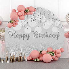 Lofaris Glitter Silver String Circle Backdrop Birthday Party