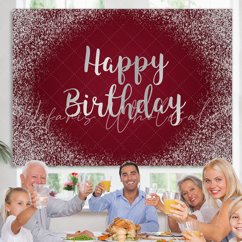 Lofaris Glitter Silver Dots Girls Princess Birthday Backdrop