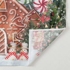 Lofaris Glitter Snowflake Gingerbread House Christmas Backdrop