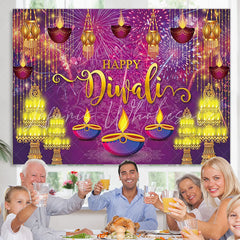 Lofaris Glitter Spark Colorful Happy Diwali Holiday Backdrop