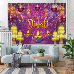 Lofaris Glitter Spark Colorful Happy Diwali Holiday Backdrop