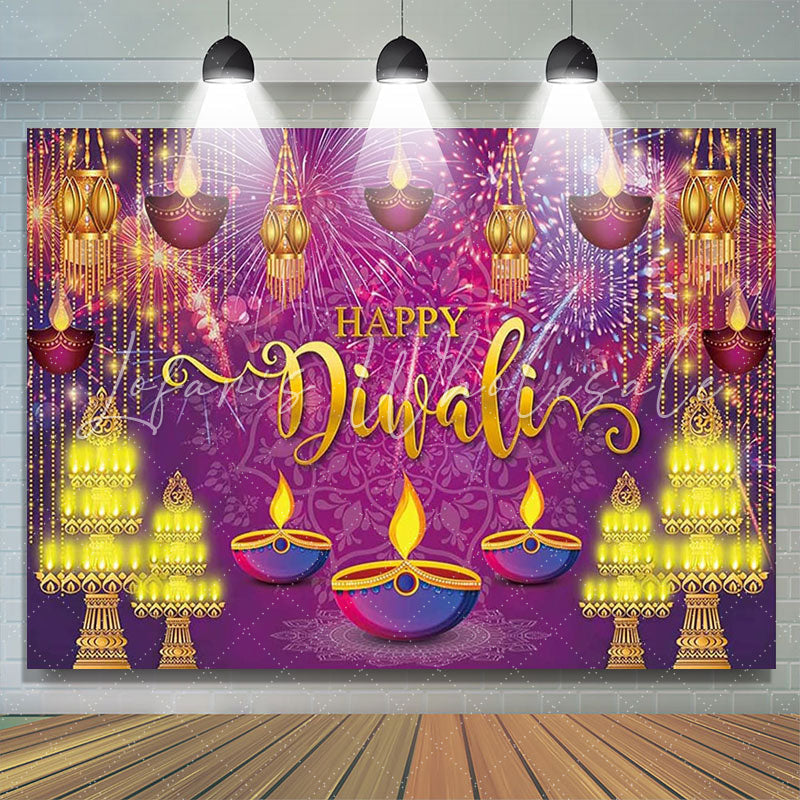 Lofaris Glitter Spark Colorful Happy Diwali Holiday Backdrop