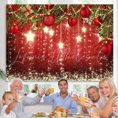 Lofaris Glitter Stars and Jingle-Bell Christmas Tree Backdrop