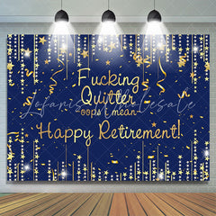 Lofaris Glitter Stars Gold Blue Backdrop For Retirement