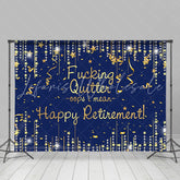 Lofaris Glitter Stars Gold Blue Backdrop For Retirement
