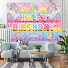 Lofaris Glitter Unicorn Balloons Pop It Happy Birthday Backdorp