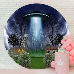 Lofaris Glowing Craft UFO Aliens Lightning Round Backdrop
