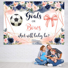Lofaris Goals and Bows Cute Floral Baby Shower Backdrop