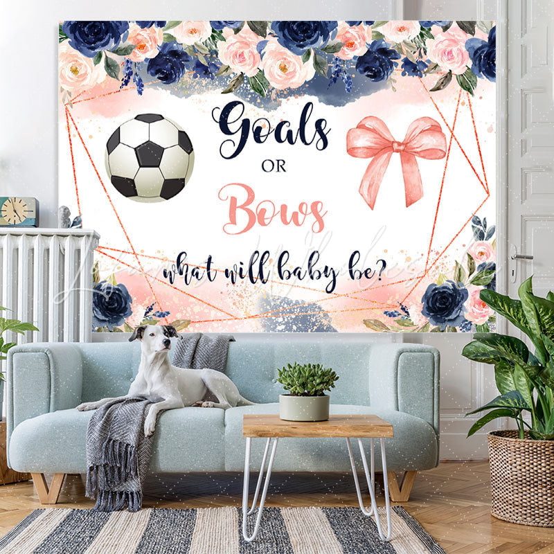 Lofaris Goals and Bows Cute Floral Baby Shower Backdrop