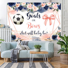 Lofaris Goals and Bows Cute Floral Baby Shower Backdrop