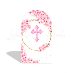 God Bless Christening Baby Shower Baptism Party Arch Backdrop Wall Cloth Cove