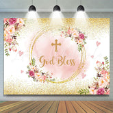 Lofaris God Bless Sweet Heart And Flower Birthday Backdrop