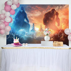 Godzilla Monster Kong Backdrop For Birthday Party Decorations
