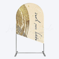 Gold and Black Arch Backdrop for New Year Celebration