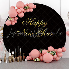 Lofaris Gold And Black Happy New Year Round Backdrop For Party