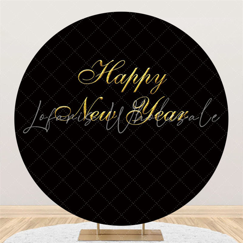 Lofaris Gold And Black Happy New Year Round Backdrop For Party