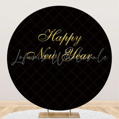 Lofaris Gold And Black Happy New Year Round Backdrop For Party