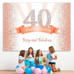 Lofaris Gold and Pink Dots Happy 40th Birthday Party Backdrop