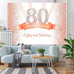 Lofaris Gold and Pink Dots Happy 80th Birthday Party Backdrop