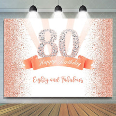 Lofaris Gold and Pink Dots Happy 80th Birthday Party Backdrop