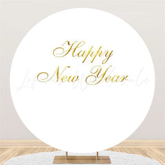 Lofaris Gold And White Happy New Year Circle Backdrop For Party