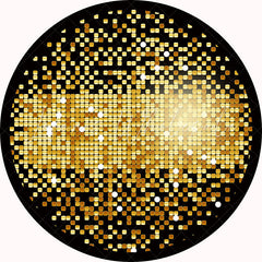 Lofaris Gold Black Glitter Round Backdrops for Birthday