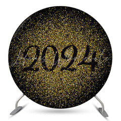Lofaris Gold Black Theme Happy New Year Round Backdrop For Party