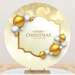 Lofaris Gold Bokeh Glitter Round New Year Christmas Backdrop