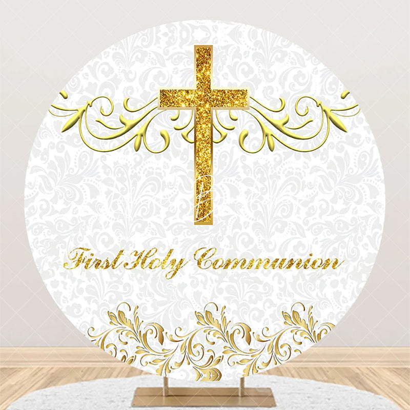 Lofaris Gold Cross First Holy Communion Baptism Backdrop