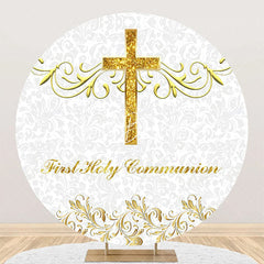 Lofaris Gold Cross First Holy Communion Baptism Backdrop