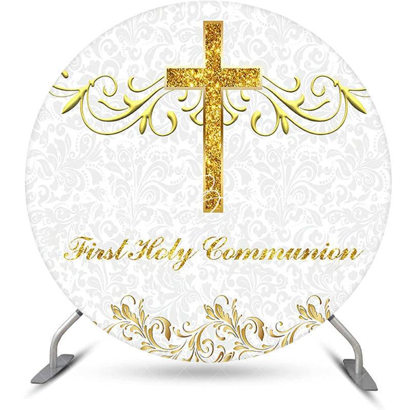 Lofaris Gold Cross First Holy Communion Baptism Backdrop