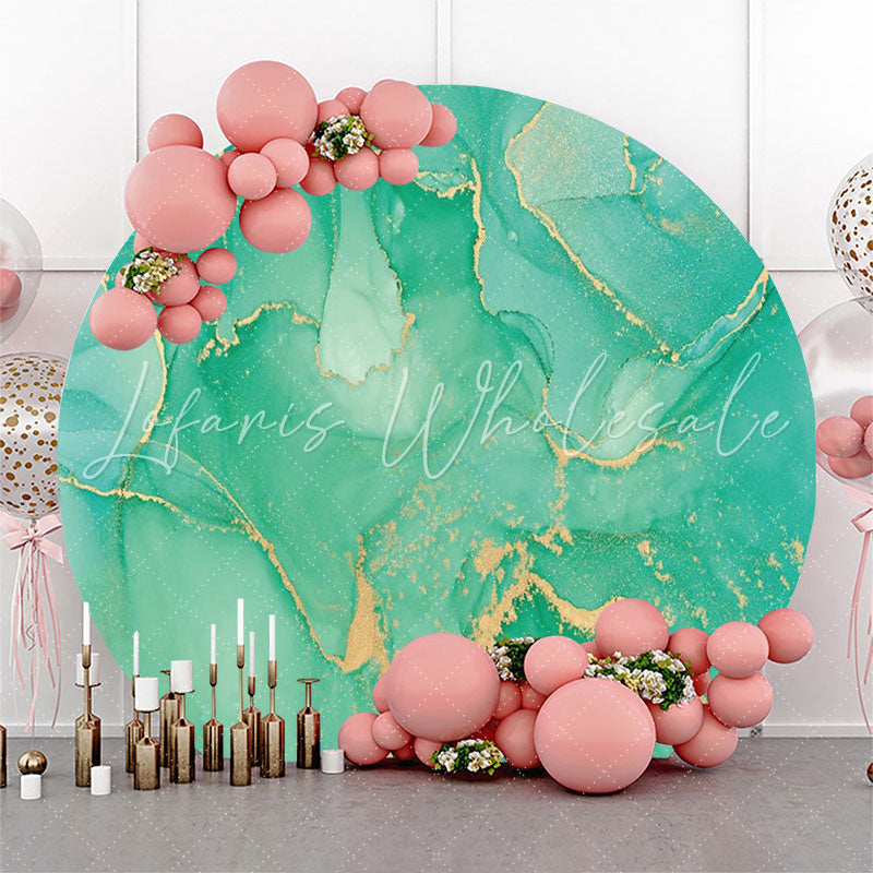 Lofaris Gold Gilt Green Abstract Marble Texture Backdrop