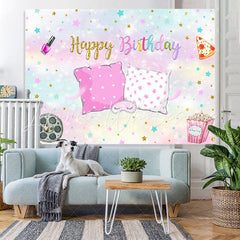 Lofaris Gold Glitter And Pink White Pillow Baby Shower Backdrop