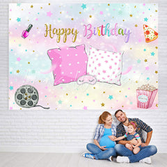 Lofaris Gold Glitter And Pink White Pillow Baby Shower Backdrop