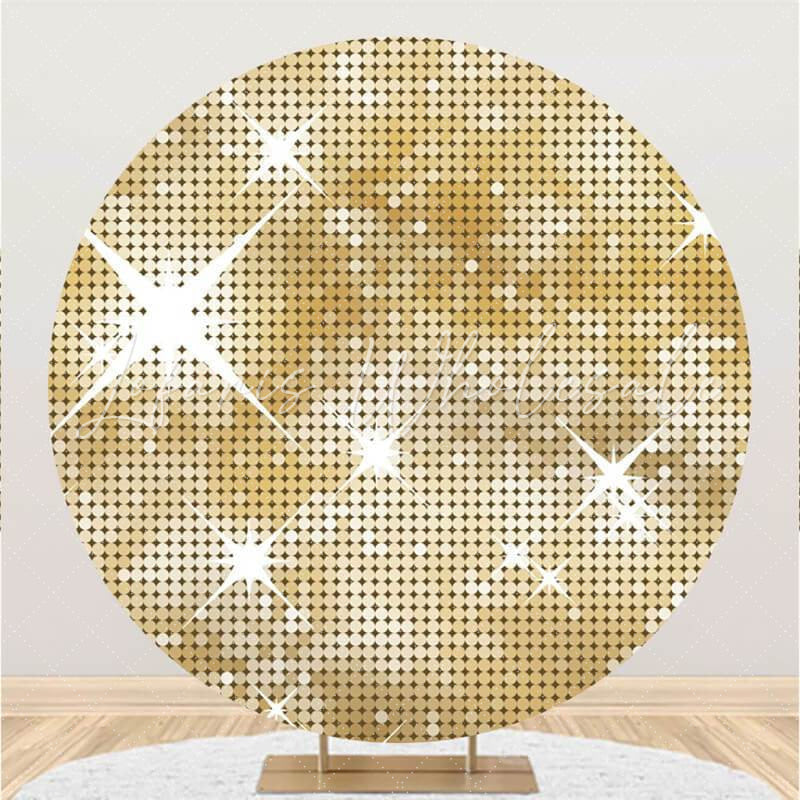 Lofaris Gold Glitter Bokeh Round Birthday Backdrop For Girl