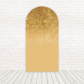 Gold Glitter Elegant Shine Arch Backdrop For Glamorous Party Decor
