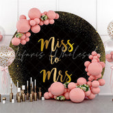 Lofaris Classical Black And Gold Simple Round Wedding Backdrop