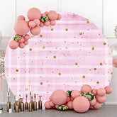 Lofaris Gold Glitter Spot Round Pink Happy Birthday Backdrop