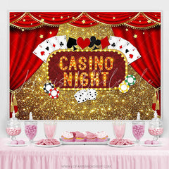 Lofaris Gold Glitter Star Red Curtain Cards Birthday Backdrop