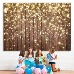 Lofaris Gold Glitter Wood Bokeh Backdrop for Christmas Party