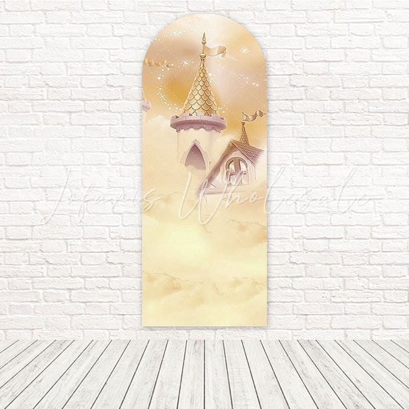 Gold Looming Castle Royal Fairytale Arch Backdrop For Gala Theme
