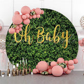 Lofaris Gold Oh Baby Simple Circle Shower Party Backdrop