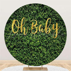 Lofaris Gold Oh Baby Simple Circle Shower Party Backdrop