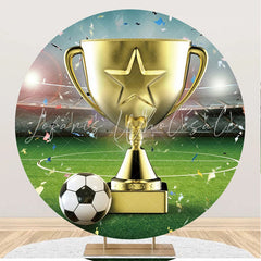 Lofaris Gold Prize Football Stadium Round Birthday Backdrop