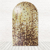 Gold Sequins Arch Backdrop for Glamorous and Elegant Event Decor