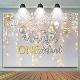 Lofaris Gold Silver Winter One Derland Bauble Birthday Backdrop