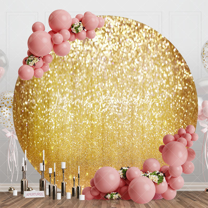 Lofaris Gold Sliver Glitter Round Backdrop For Dance Party