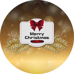 Lofaris Gold Snowflake Bokeh Round Merry Chrismas Backdrop